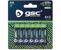 GSC EcoPlus alkaline LR6 (AA) šarminės baterijos, 6 vnt./pakuotėje, 106000053