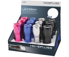 Homepluss Aliumininis žibintuvėlis su 9 LED – 12 vnt. demonstracinėje dėžutėje, 201825020