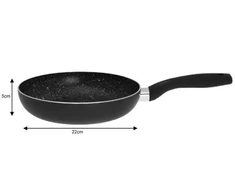 King Hoff Keptuvė Keptuvė, 22 cm skersmens, aliuminio, juodo marmuro „Kinghoff“
