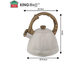 King Hoff Virdulys, Švilpiantis virdulys, 2 l, kreminės spalvos, nerūdijančio plieno