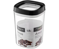 Maisto laikymo indas, 1 L, juodas, 10,8 x 10,8 x 15,8 cm, 29570, GALICJA