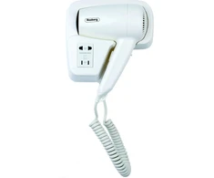 Prie sienos montuojamas plaukų džiovintuvas, 1300W, 2 greičio nustatymai, Balta, 55R51100HT, Rosberg