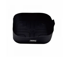 Silikoninis įdėklas, skirtas „AirFryer Rosberg R51980SS“, 20,5x20,5x5,5 cm, juodas