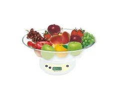 Skaitmeninės virtuvinės svarstyklės Rosberg R51651B, 5kg., dubuo, baterija, LCD ekranas, baltos