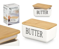 Sviestinis indas Kinvara Keraminis sviestinis indas su užrašu BUTTER, 10 x 16,5 x 8,5 cm
