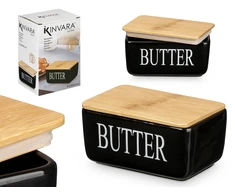 Sviestinis indas Kinvara Keraminis sviestinis indas su užrašu BUTTER, 10 x 16,5 x 8,5 cm