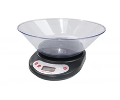 Virtuvinės svarstyklės, maksimalus svoris-5kg, LCD ekranas, juodos, 55R51651BB, Rosberg