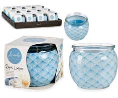 Acorde Aromatizuota žvakė Fresh Linen Mėlyna stiklas Vaškas