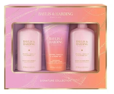 Baylis &amp; Harding, Dovanų rinkinys Bellezza, Dovanų rinkinys su jojobos, vanilės ir migdolų aliejais Signature Collection 3 dalių (kūno priežiūros rinkinys)