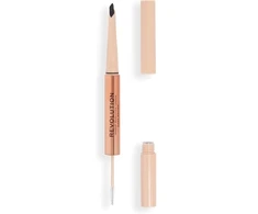 Makeup Revolution Fluffy Brow Filter Duo Brow Pieštukas And Eyebrow Gel Dark Brown
