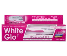 White Glo Baltas Glo Micellar micelarna pasta wybielająca do zębów 150g/100ml + szczoteczka