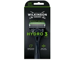 Wilkinson Sword Wilkinson Hydro 3 Juodas Edition skustuvas + 1 atsarginė galvutė