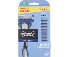 Wilkinson Sword „Wilkinson Hydro3 Skin Protection“ skustuvas + 9 pakaitinės 3 ašmenų galvutės