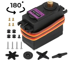 180° pasukamas metalinių krumpliaračių servovariklis MG996R, metalinis servo variklis RC modeliams, 180° metalinių krumpliaračių servo RC modeliams