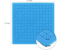 3D rašiklio kilimėlis 177x177 mm, mėlynas, karščiui atsparus silikoninis kilimėlis su 2 pirštų apsaugomis, 3D piešimo kilimėlis, silikoninis 3D rašiklio pagrindas, 3D rašiklio apsauginis kilimėlis