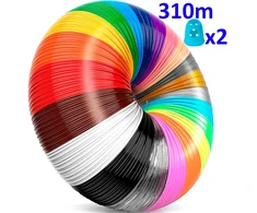 3D rašiklio PLA siūlų rinkinys 310 m, 31 spalvos su pirštų apsaugomis, 1,75 mm neoniniai ir standartiniai siūlai menui ir rankdarbiams, 3D tušo siūlai, 3D rašiklio plastikas, 3D piešimo rašiklio užpildas