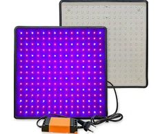 Augalo lempa, pilnas spektras, šviesos panelė 225 LED raudona mėlyna, hidroponikai, 295x300 mm, augalų šviestuvas, LED lempa augalams, LED panelė augalams, pilno spektro LED lempa augalams