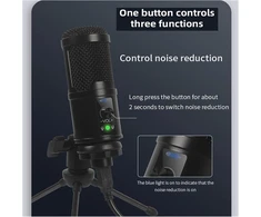 Aukštos kokybės USB kondensatorinis mikrofono rinkinys su trikojo stovu, USB mikrofonas, kondensatorinis mikrofonas, mikrofonas su stovu, mikrofono komplektas