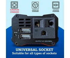 Automobilinis maitinimo keitiklis, 150 W, 12 V į 220 V keitiklis, automobilinis įtampos keitiklis, automobilinis inverteris, 12V–220V automobilinis keitiklis