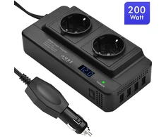 Automobilinis maitinimo keitiklis, 200 W, 12V į 220V keitiklis, automobilinis įtampos keitiklis, automobilinis inverteris, 12V į 220V automobilinis inverteris