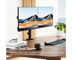 Dvigubas monitorių laikiklis, dvigubas ekrano laikiklis, dviejų monitorių stovas, dual monitorių laikiklis