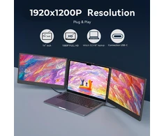 Dvigubas nešiojamojo kompiuterio monitorius 14 colių 1920x1200, ekranas 13,3–16 colių nešiojamiesiems kompiuteriams, 2 ekranai, papildomas nešiojamojo kompiuterio ekranas, išplečiamas laptopo ekranas, šoninis laptopo monitorius