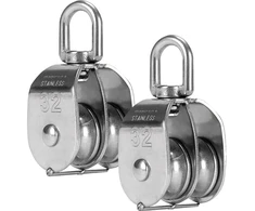 Dvigubas skriemulys 32 mm, 250 kg apkrova, dvigubas ritininis skriemulys, 32 mm dvigubas blokas, dvigubas 32 mm skriemulys, skriemulys su dviem ratukais