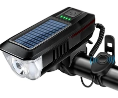 Dviračio įkraunamas žibintas juodas, USB įkraunamas dviračio žibintas, dviračio lempa, dviračio priekinis žibintas