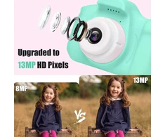 HD vaizdo vaikų žalia kamera, vaikų skaitmeninė kamera, mini vaikų kamera, vaikams skirta kamera, žalias vaikiškas fotoaparatas