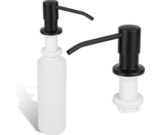 Įmontuojamas skysto muilo dozatorius, 500 ml, juodas, įleidžiamas skysto muilo dozatorius, įmontuojamas muilo dozatorius, skysto muilo pompa