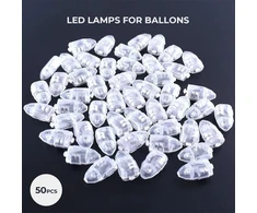 LED balionų lemputės, RGB, LED lempos balionams 50 vnt., LED balionų švieselės, LED švieselės balionams