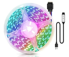 LED šviesos juosta 3 m, RGB USB LED juosta, LED virvutė, LED lemputių juosta, LED juostelė