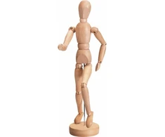 Medinė žmogaus vyro figūrėlė 33 cm, medinis meninis manekenas, žmogaus figūros modelis, medinė žmogaus figūra, medinė žmogaus manekenė