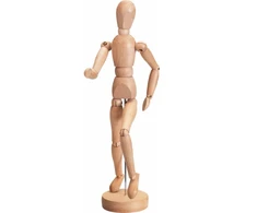 Medinė žmogaus vyro figūrėlė 33 cm, medinis meninis manekenas, žmogaus figūros modelis, medinė žmogaus figūra, medinė žmogaus manekenė