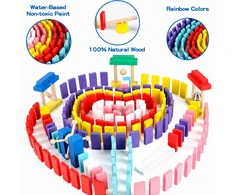Medinių spalvotų domino kaladėlių rinkinys, 1000 vnt., statymo plytelės, spalvingas domino rinkinys, medinės domino kaladėlės