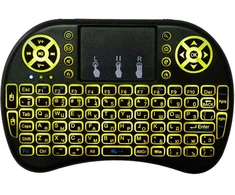 Mini belaidė klaviatūra su RGB LED, klaviatūra su jutikliniu kilimėliu, mini klaviatūra su lietimui jautriu kilimėliu, kompaktiška belaidė klaviatūra su jutikliniu kilimėliu