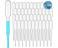 Pipetė, 50 vnt. rinkinys, 0,2 ml, 65 mm, laboratoriniai įrankiai, pipetės rinkinys, dozavimo pipetė, skysčių pipetė