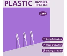 Pipetė, 50 vnt. rinkinys, 0,2 ml, 65 mm, laboratoriniai įrankiai, pipetės rinkinys, dozavimo pipetė, skysčių pipetė