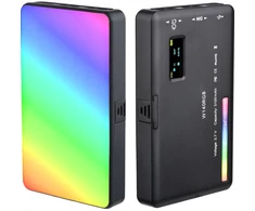 RGB LED kamera šviesa, 50W, RGB lempa kamerai, RGB šviestuvas, įkraunama baterija, RGB apšvietimas kamerai, spalvotas RGB šviestuvas, RGB lempa su baterija