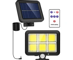 Saulės LED apsauginis šviestuvas, saulės judesio jutiklio šviestuvas, lempa su saulės baterija, 120 LED, saulės LED lauko lempa, saulės LED prožektorius, saulės LED šviestuvas su judesio jutikliu
