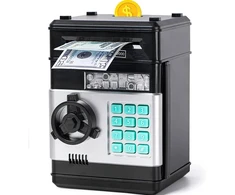 Seifas – taupyklė su PIN kodu, juoda, elektroninė taupyklė, seifinė taupyklė, PIN kodu užrakinama taupyklė