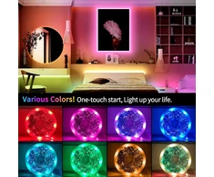 USB RGB LED juosta su „Bluetooth“, 10 m, USB RGB šviesos juosta, LED lemputės juosta, LED apšvietimo juosta