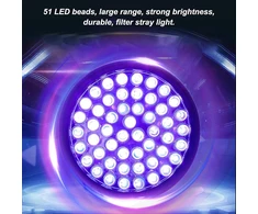 UV žibintuvėlis, 51 LED, ultravioletinis, UV lempa, ultravioletinis žibintuvėlis, UV LED žibintuvėlis