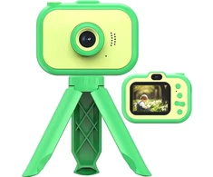 Vaikiškas skaitmeninis fotoaparatas su trikojį, žalias, vaikų fotoaparato žaislas, vaikų skaitmeninis fotoaparatas, žalias vaikiškas fotoaparatas, fotoaparatas vaikams su trikojį