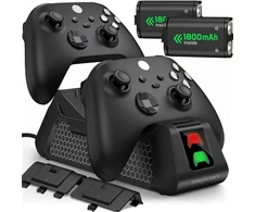 XBOX valdiklio įkroviklis su 2 baterijomis 1800 mAh, USB įkrovimo stotelė, įkrovimo dokas, valdiklio kroviklis, pultelio įkroviklis, pultelio įkrovimo stotelė
