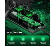 XBOX valdiklio įkroviklis su 2 baterijomis 1800 mAh, USB įkrovimo stotelė, įkrovimo dokas, valdiklio kroviklis, pultelio įkroviklis, pultelio įkrovimo stotelė