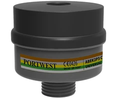 ABEK2P3 kombinuotas filtras su universalia jungtimi Portwest P976, Pw spalvos: Juodas
