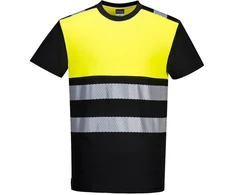 Drėgmę atstumianti ir kvėpuojanti PORTWEST PW311 marškinėliai, Dydis: 4XL, Pw spalvos: Juodas/Geltona