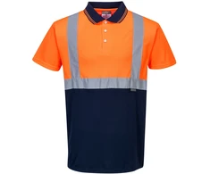 Dviejų spalvų polo marškinėliai PORTWEST S479, Dydis: XXL, Pw spalvos: Oranžinis/Navy