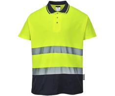 Dvispalviai medvilniniai polo marškinėliai Portwest S174, Dydis: XXL, Pw spalvos: Geltona/Navy